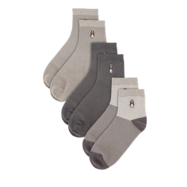 Grayed M Qua Sock In Dg/Bk/Lg
