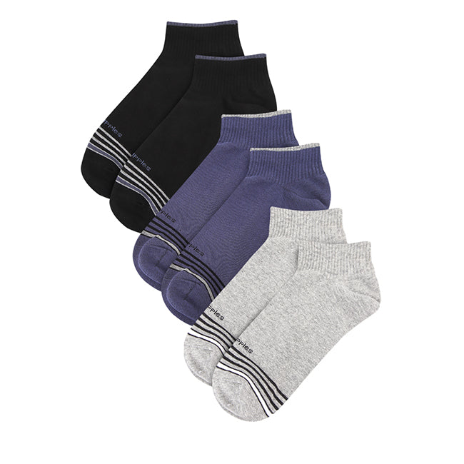 Waylon M Ankle Sock In Navy/Black/Gray