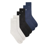 Miles M Crew Sock In Gy/Bk/Nv