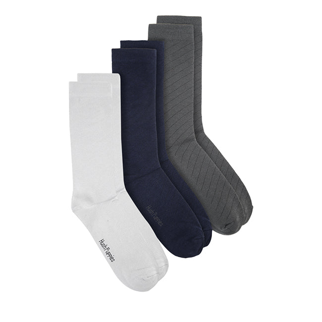 Hush Puppies Men Kane M Crew Socks In Gy/Nv/Dg