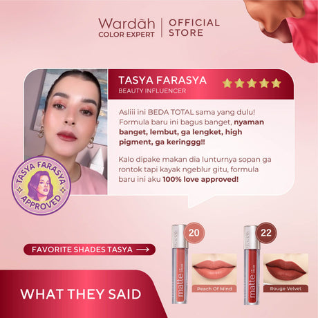 WARDAH EXCLUSIVE MATTE LIP CREAM 20 PEACH OF MIND 4 g (NEW)