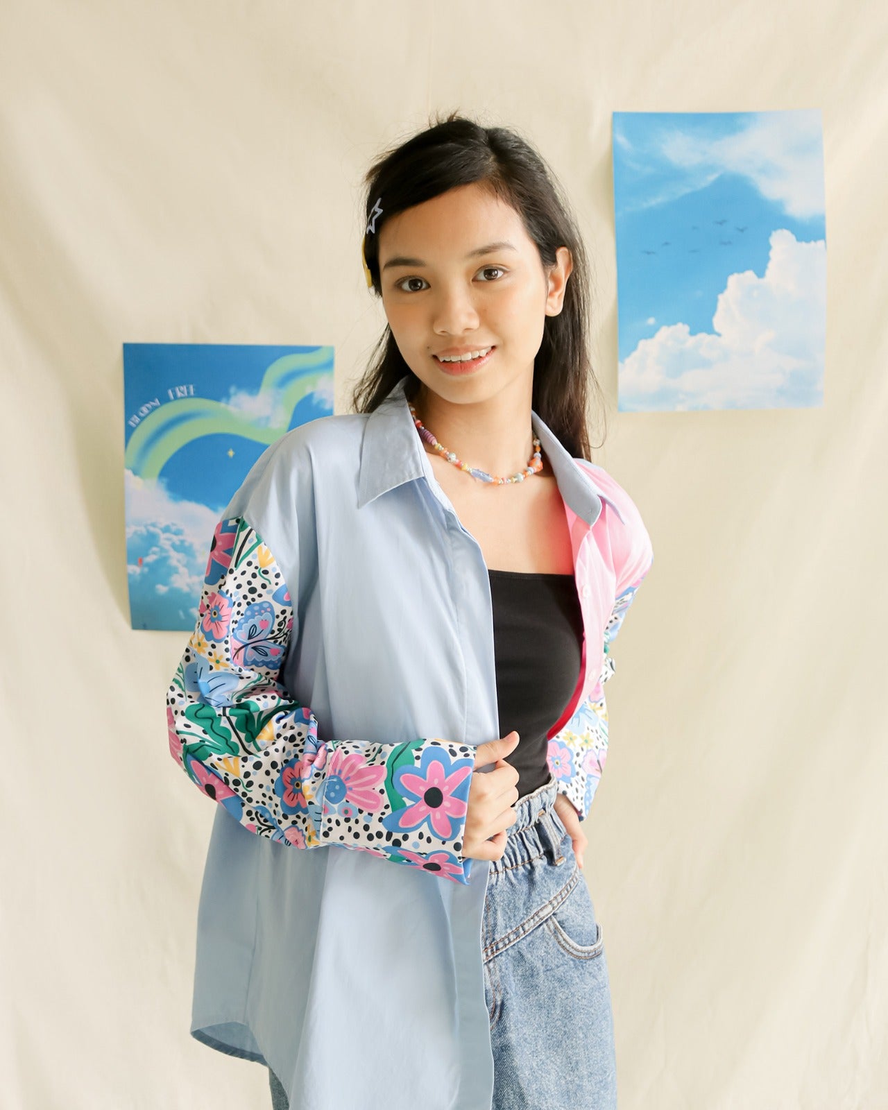 SOVLO Alice Oversized Shirt - Kemeja Fashion Wanita Lengan Panjang SD_Forest