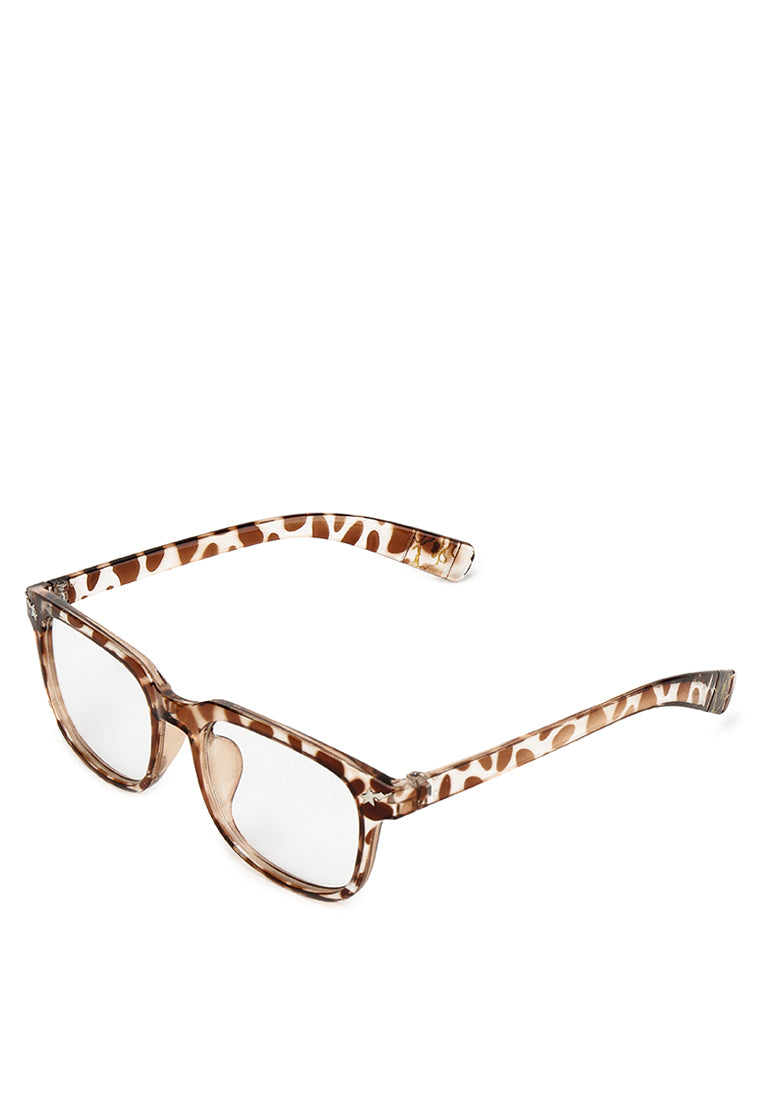 Kingship Unisex Kacamata Anti Radiasi Dexla Brown Leopard Clear