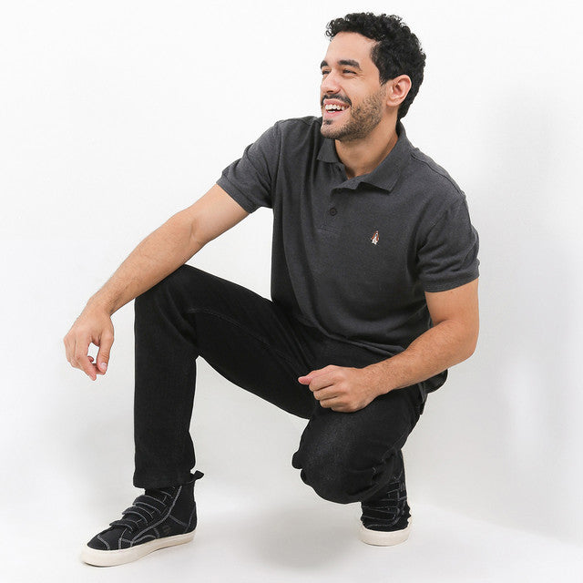 Hush Puppies Pakaian Pria Polo Farro 2 In Dark Gray