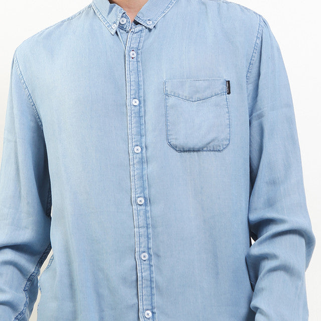 Hush Puppies Pakaian Pria Shirt Himmel In Light Blue