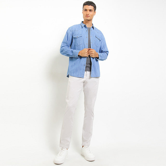 Hush Puppies Pakaian Pria Denim Tim In Light Blue