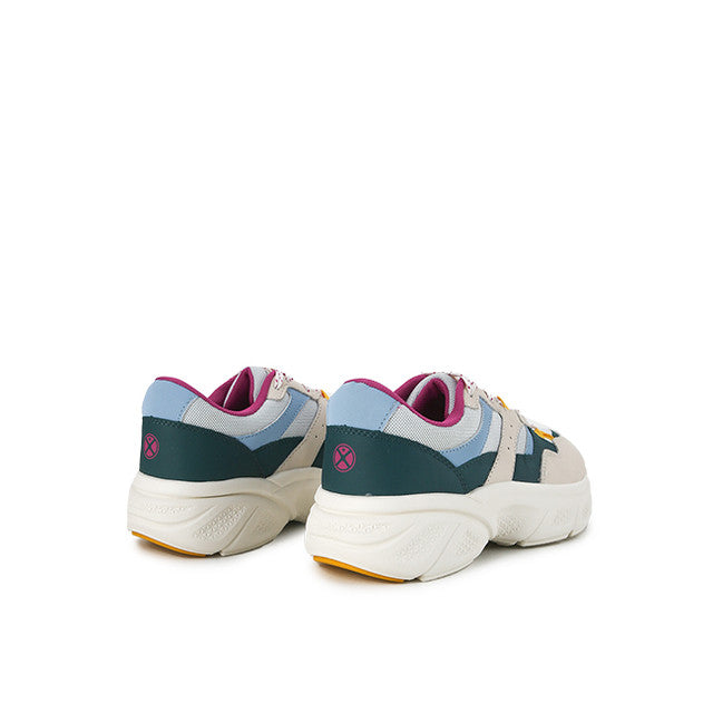 Hush Puppies Sepatu Wanita Sneakers Movement Lace Up In Coastal Teal Leather