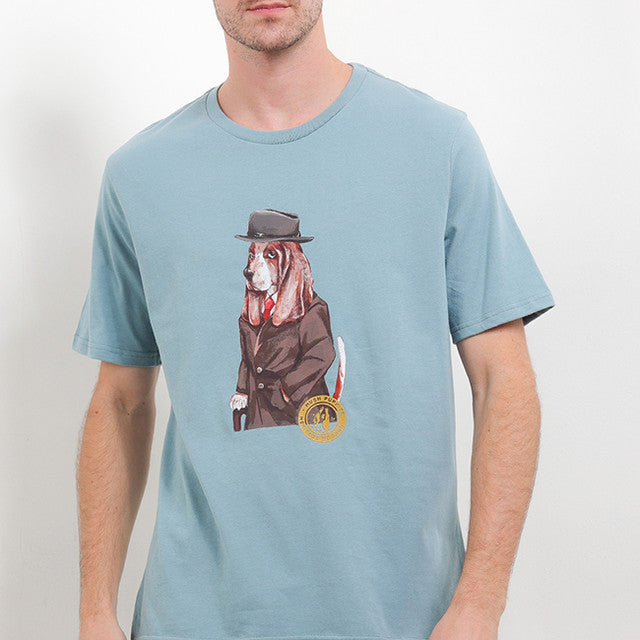 Hush Puppies Pakaian Pria T Shirt Hh Verney In Light Blue