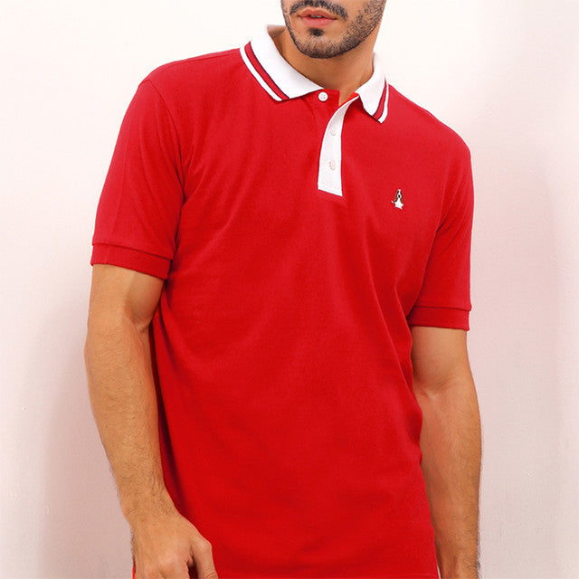 Hush Puppies Pakaian Pria Polo Jelt In Red