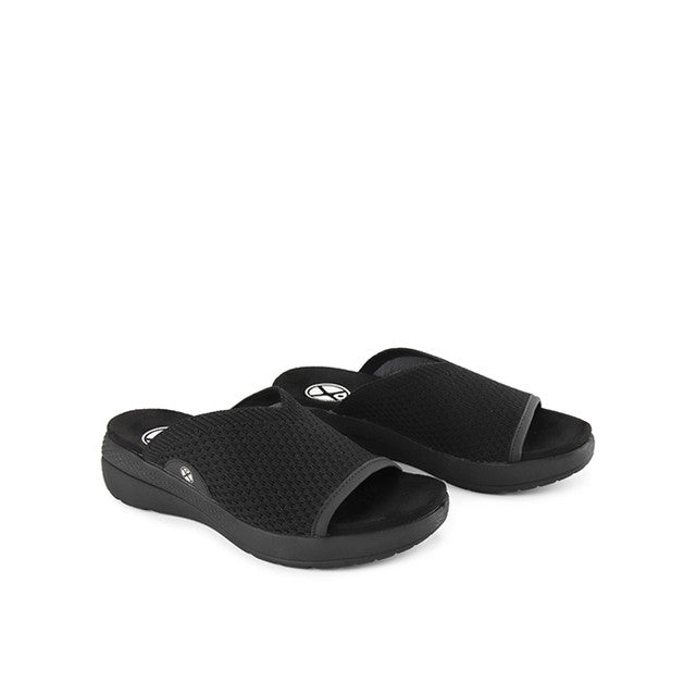 Hush Puppies Sandal Wanita Breathe Knit Slide In Black