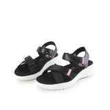 Hush Puppies Sandal Wanita Sandals Breathe Qtr Strap In Bold Black Leather