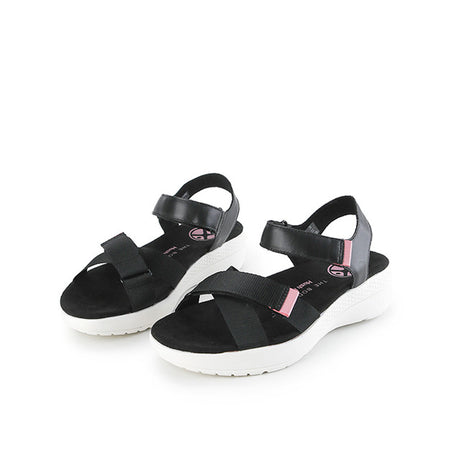 Hush Puppies Sandal Wanita Sandals Breathe Qtr Strap In Bold Black Leather