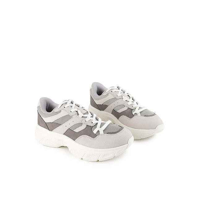 Hush Puppies Sepatu Wanita Sneakers Movement Lace Up In Calm Grey Leather