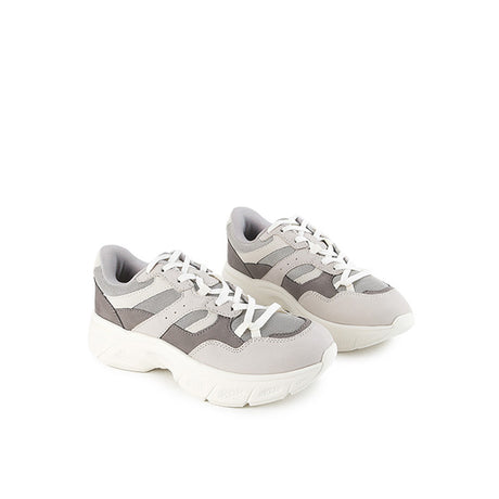 Hush Puppies Sepatu Wanita Sneakers Movement Lace Up In Calm Grey Leather