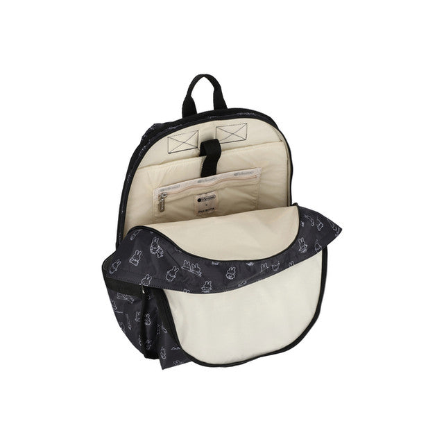 LeSportsac Tas Wanita Route Backpack In Miffy Black Stencil