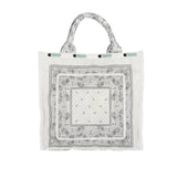 Sm Chain Quilt Tote In Bandana White