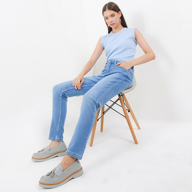 Hush Puppies Pakaian Wanita Long Pants Hania In Medium Blue