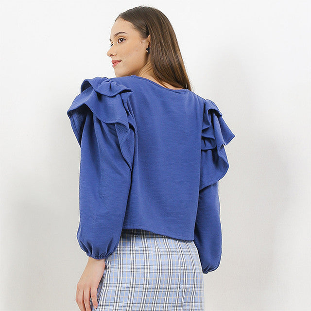 Hush Puppies Pakaian Wanita Blouse Dc Civia In Navy