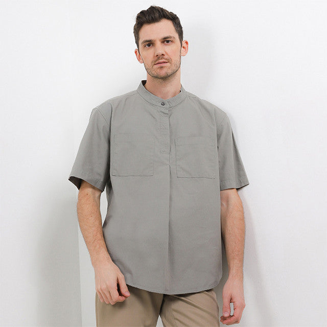 Obermain Pakaian Pria Shirt Barney In Light Gray
