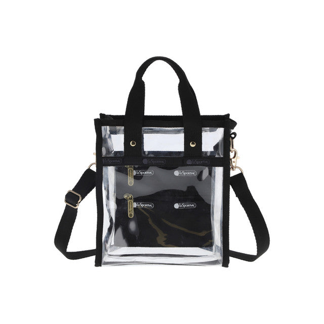 Clear Mini N/S Tote In Clear/ Black
