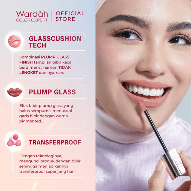 Wardah Glasting Liquid Lip 06 Ruby Sparks