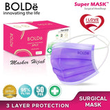 Bolde Surgical Face Mask Headloop Isi 50 - Ungu