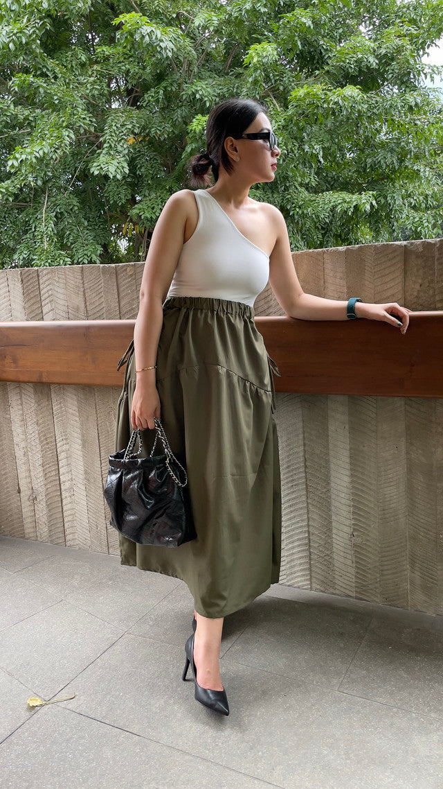 Stylisty Ayesha Maxi Skirts - Army