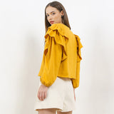 Hush Puppies Pakaian Wanita Blouse Dc Civia In Mustard