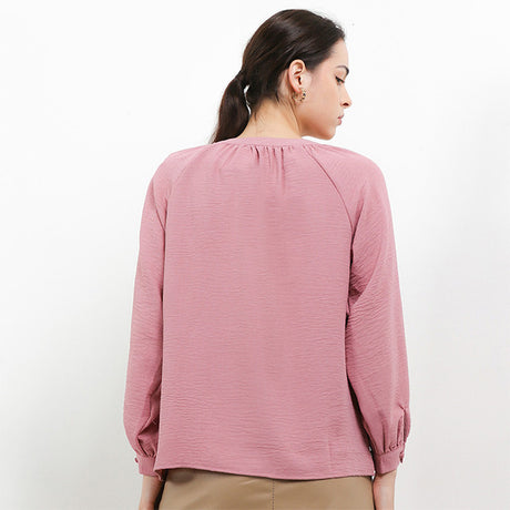 Hush Puppies Pakaian Wanita Blouse Thivi In Pink