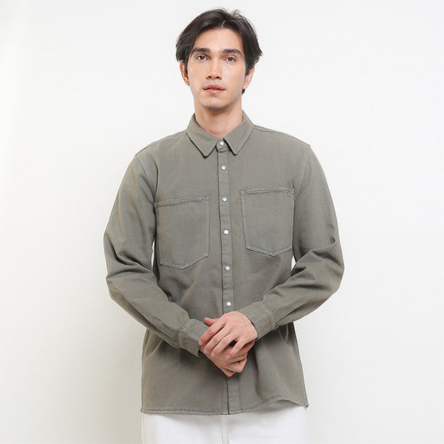 Hush Puppies Pakaian Denim Pria Alamon In Light Olive