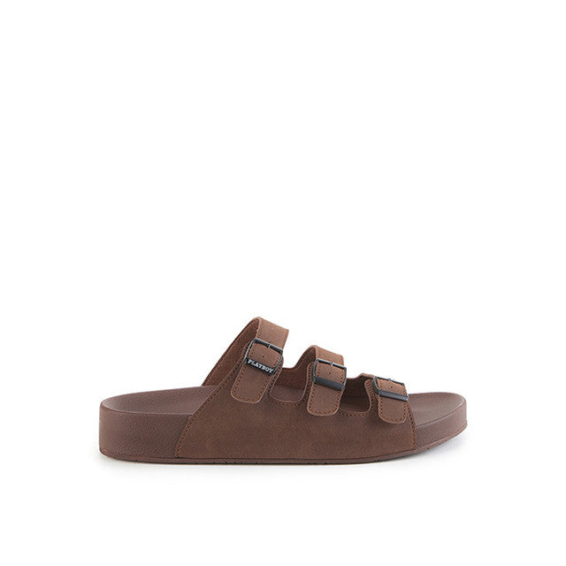Playboy Sandal Pria Birrgenza Triple Strap In Brown