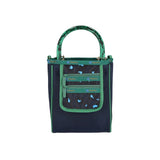 Sm 2 Zip Pocket Tote In Navy Heart Leopard