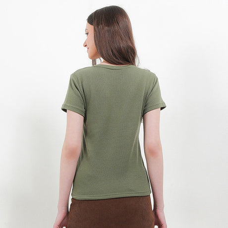 Hush Puppies Pakaian Wanita T Shirt Bsc Vella In Olive