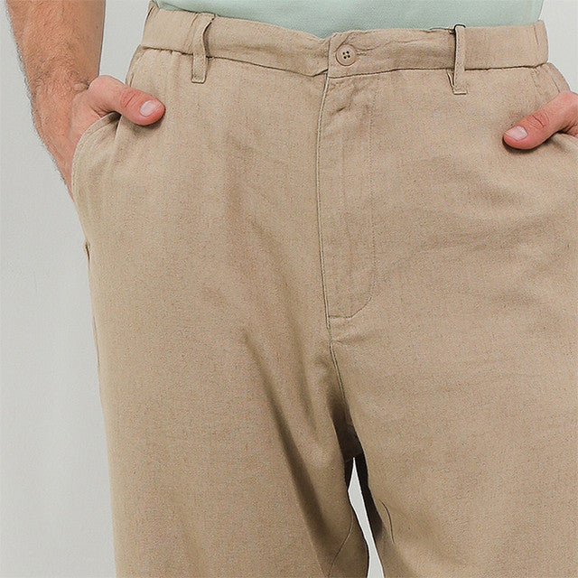 Hush Puppies Pakaian Pria Pants Linen Hemma In Khaki