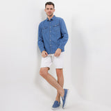 Hush Puppies Pakaian Pria Shirt Windermalt In Light Blue