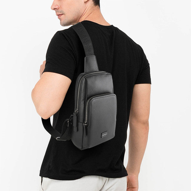 Hush Puppies Tas Pria Madison Chest Bag In Black