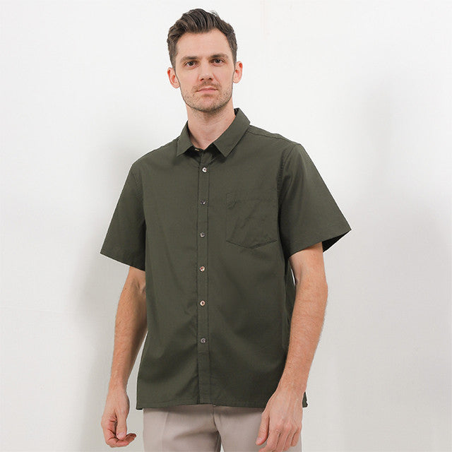 Obermain Pakaian Pria Shirt Buster In Dark Green