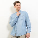 Hush Puppies Pakaian Pria Shirt Himmel In Light Blue