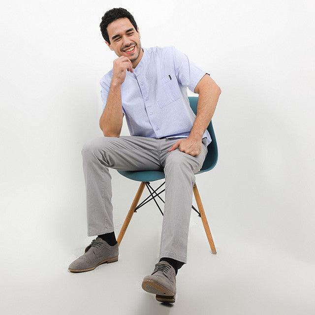 Hush Puppies Pakaian Pria Shirt Kola In Light Blue