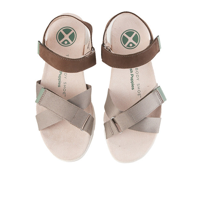 Hush Puppies Sandal Wanita Sandals Breathe Qtr Strap In Vintage Grey Nubuck