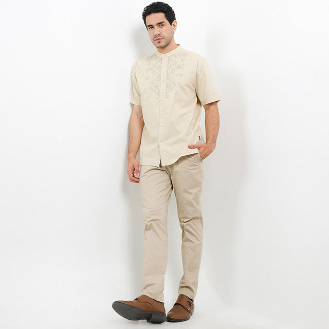 Hush Puppies Pakaian Pria Shirt Kofta In Khaki
