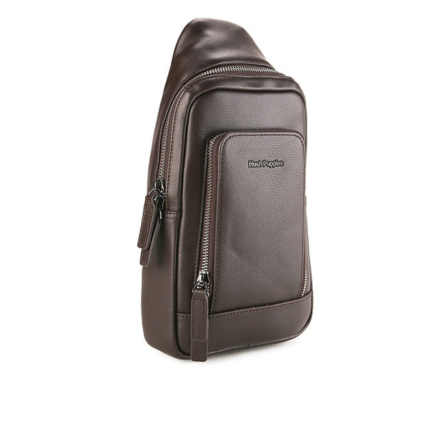 Hush Puppies Tas Pria Issac Chest Bag In Chocolate