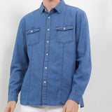 Hush Puppies Pakaian Pria Shirt Windermalt In Light Blue
