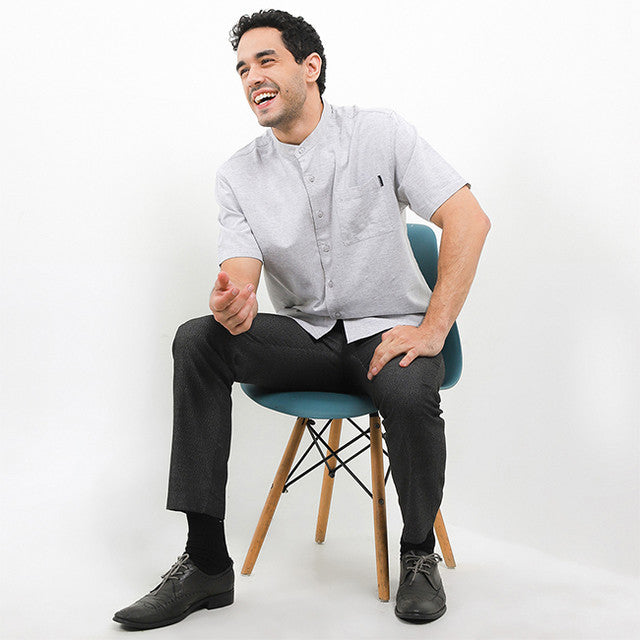 Hush Puppies Pakaian Pria Shirt Kola In Light Gray