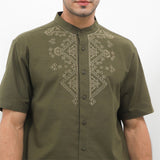 Hush Puppies Pakaian Pria Shirt Kofta In Olive