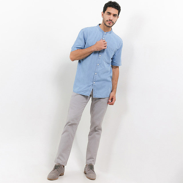 Obermain Pakaian Pria Shirt Baldwin In Light Blue