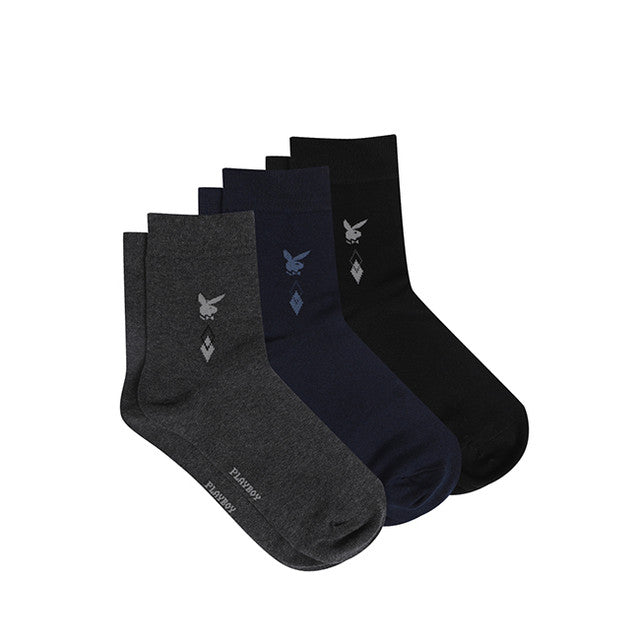 Playboy Aksesoris Kaos Kaki Unisex Long 1 In Black/Navy/Dark Grey