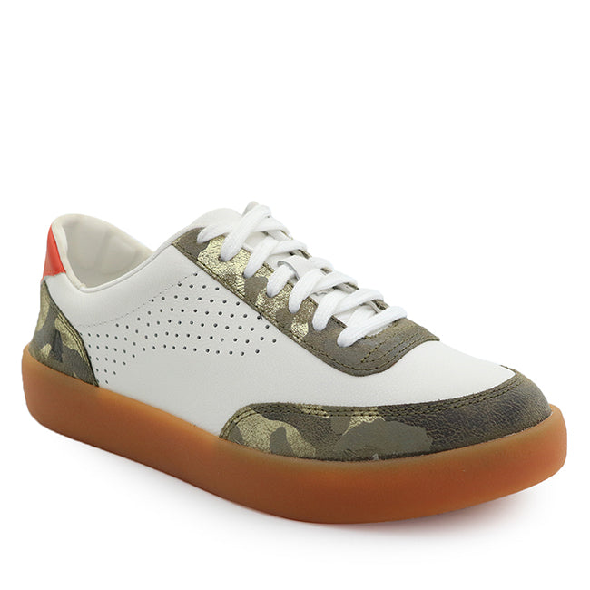 Hush Puppies Sepatu Casual Wanita Charlie Laceup In Camo Multi Suede