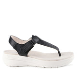 Hush Puppies Sandal Wanita Breathe Toepost In Bold Black Leather