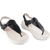 Hush Puppies Sandal Wanita Breathe Toepost In Bold Black Leather